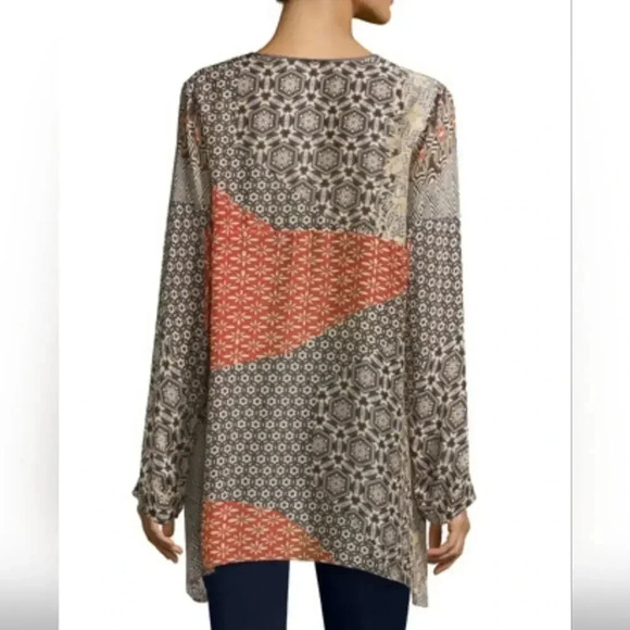 Jhonny Was Breeland Printed Tie-Front Tunic, Multi XS - Picture 2 of 5